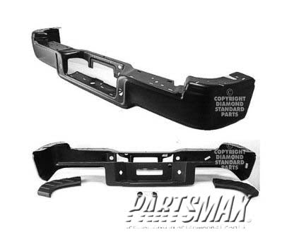 1103 | 2004-2006 FORD F-150 Rear bumper assembly Flareside; new design; w/o sensor; complete assy; w/o hitch plate; prime | FO1103122|FO1103122