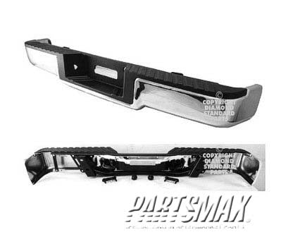 1103 | 2006-2008 FORD F-150 Rear bumper assembly STYLESIDE; w/o Rear Object Sensors; w/o Towing Pkg; w/PB; Chrome; see notes | FO1103140|8L3Z17906B-PFM