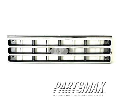 1200 | 1989-1991 FORD BRONCO Grille assy bright; w/surface mounted emblem plate | FO1200141|E9TZ8200A