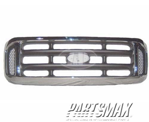 1200 | 2003-2004 FORD F-250 SUPER DUTY Grille assy w/o King Ranch; bright/silver/black | FO1200359|1C3Z8200BAA