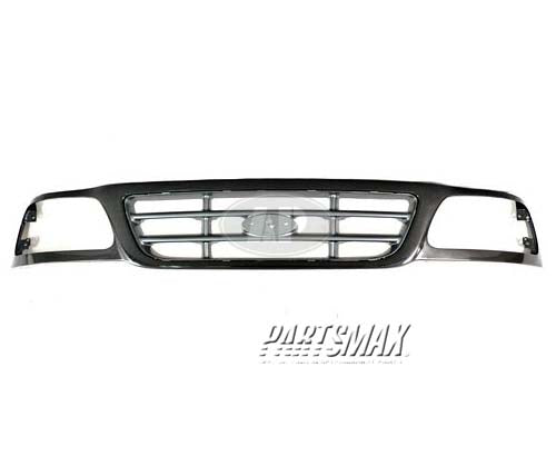 1200 | 2004-2004 FORD F-150 HERITAGE Grille assy w/o honeycomb; Heritage; XL/XLT; w/o STX; Cross Bar design; prime | FO1200376|3L3Z8200DA