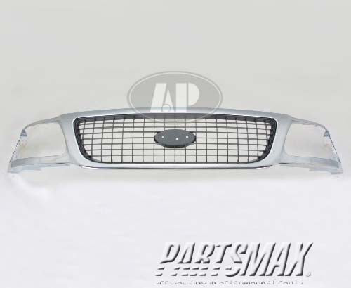 1200 | 1999-1999 FORD EXPEDITION Grille assy XLT; bright & charcoal | FO1200377|XL1Z8200AAA