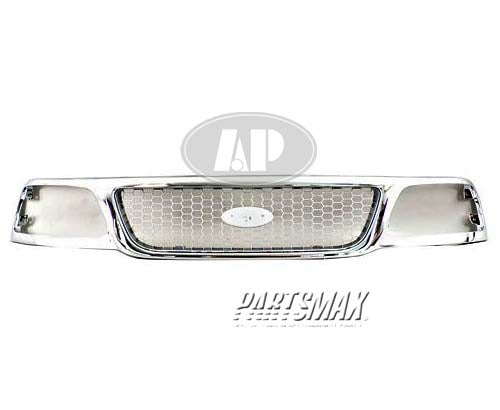 1200 | 2000-2003 FORD F-150 Grille assy w/o STX Edition; Honeycomb Style; Chrome | FO1200404|3L3Z8200BB