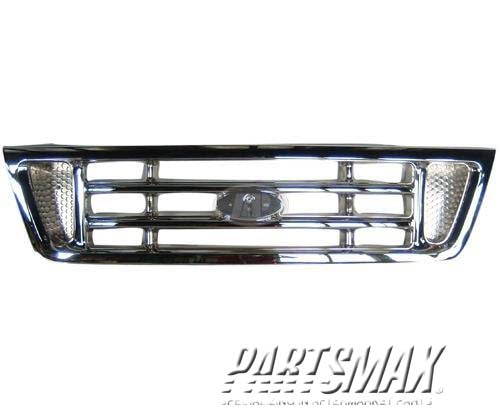 1200 | 2003-2007 FORD E-350 SUPER DUTY Grille assy bright & platinum | FO1200428|2C2Z8200AAD