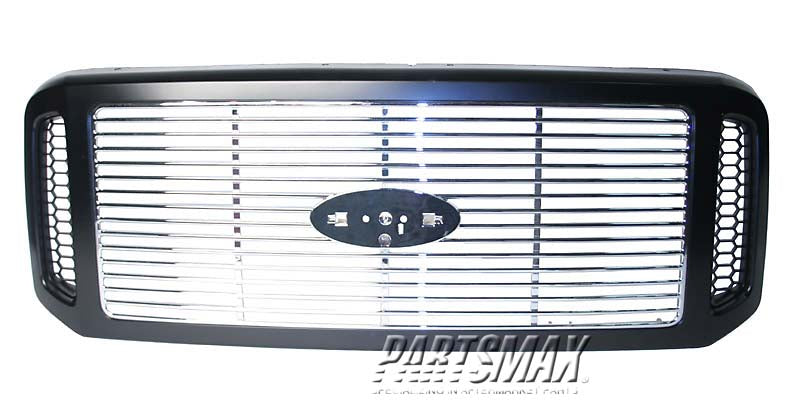 1200 | 2005-2007 FORD F-350 SUPER DUTY Grille assy HARLEY-DAVIDSON; w/o Chrome Pkg; Black (Code UD) | FO1200458|6C3Z8200DH