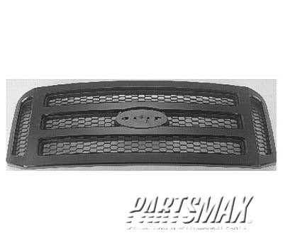 1200 | 2005-2005 FORD F-250 SUPER DUTY Grille assy vermillion; code F1; XLT/lariat/lariat outlaw/outlaw model; w/o bright | FO1200472|5C3Z8200CAA