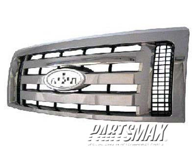 1200 | 2009-2012 FORD F-150 Grille assy XLT; Chrome | FO1200511|9L3Z8200D