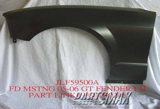 50 | 2005-2009 FORD MUSTANG LT Front fender assy GT | FO1240246|5R3Z16006BA