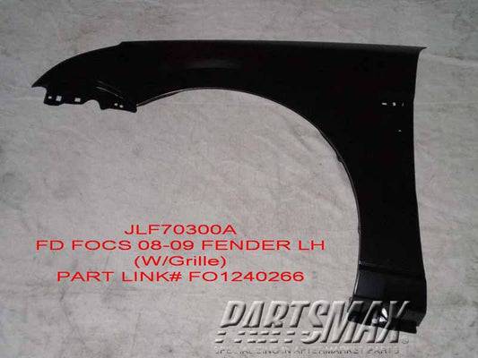 1240 | 2008-2009 FORD FOCUS LT Front fender assy w/grille | FO1240266|8S4Z16006B