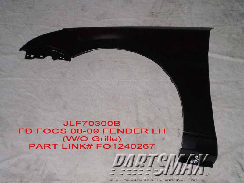 1240 | 2008-2011 FORD FOCUS LT Front fender assy w/o grille | FO1240267|8S4Z16006A