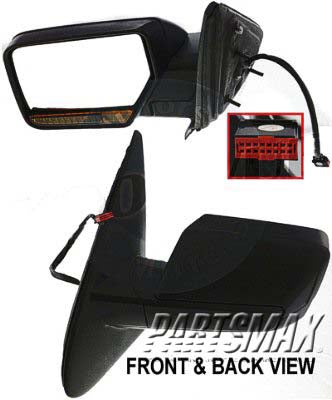 1700 | 2007-2010 FORD EXPEDITION LT Mirror outside rear view Power; Heated; Man Folding; w/Memory; w/Puddle Lamp; w/Signal Lamp; Black | FO1320363|8L1Z17683BA