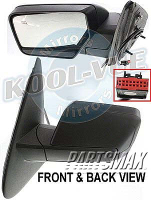 1320 | 2007-2010 FORD EXPEDITION LT Mirror outside rear view Power; Heated; Man Folding; w/o Memory; w/Puddle Lamp; PTM | FO1320364|8L1Z17683AA