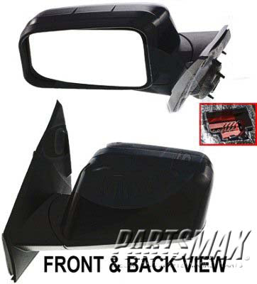 1320 | 2007-2007 FORD EDGE LT Mirror outside rear view Power; Foldaway; w/Memory; w/Puddle Lamp; PTM | FO1320366|7T4Z17683CC