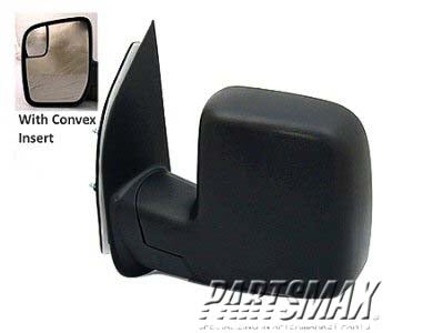 1320 | 2010-2017 FORD E-350 SUPER DUTY LT Mirror outside rear view CUTAWAY; Sail Type; Manual; w/Integrated Spotter; Textured Black | FO1320395|AC2Z17683BA