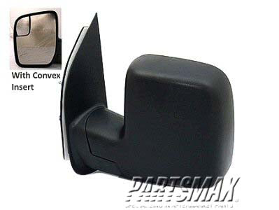 1320 | 2010-2017 FORD E-350 SUPER DUTY LT Mirror outside rear view CUTAWAY; Sail Type; Power; w/Integrated Spotter; Textured Black | FO1320396|AC2Z17683AA