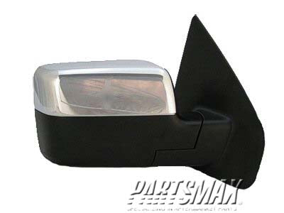 1321 | 2007-2008 FORD F-150 RT Mirror outside rear view Power; Heated; w/Signal Lamp; w/o Puddle Lamp; w/Memory; Chrome | FO1321334|8L3Z17682BA