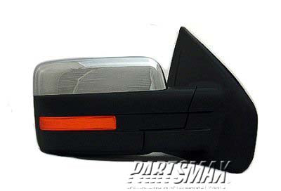 1321 | 2009-2010 FORD F-150 RT Mirror outside rear view Std Type; Power; w/o Puddle Lamp; Heated; Chrome | FO1321355|9L3Z17682GA