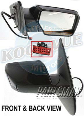 1321 | 2007-2008 FORD EXPEDITION RT Mirror outside rear view Power; Heated; Pwr Folding; w/Memory; w/Puddle Lamp; w/Signal Lamp; PTM | FO1321377|8L1Z17682GA