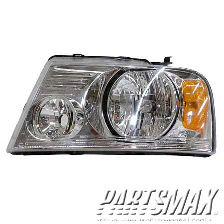 2502 | 2004-2008 FORD F-150 LT Headlamp assy composite w/Chrome Trim | FO2502201|7L3Z13008GA