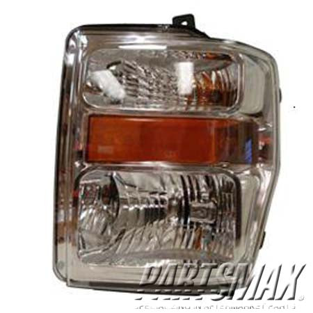 2502 | 2008-2010 FORD F-350 SUPER DUTY LT Headlamp assy composite XLT|FX4|LARIAT|XL|KING RANCH|CABELA'S; Aero Style | FO2502243|7C3Z13008BA