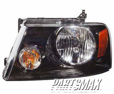 2502 | 2006-2008 FORD F-150 LT Headlamp assy composite F150(New Style); w/o Chrome Trim; w/Black Housing | FO2502247|7L3Z13008HA