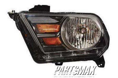 2502 | 2010-2014 FORD MUSTANG LT Headlamp assy composite BASE; Halogen | FO2502281|AR3Z13008B