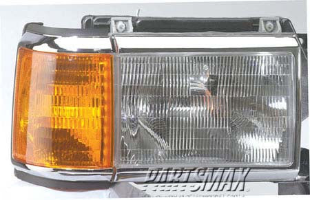 2503 | 1987-1991 FORD F-150 RT Headlamp assy composite black w/bright trim; includes park lamp | FO2503105|E9TZ13008E