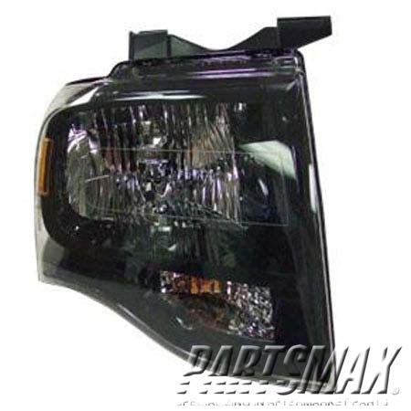 1160 | 2007-2013 FORD EXPEDITION RT Headlamp assy composite w/Black-Out; Black housing; see notes | FO2503227|7L1Z13008CB