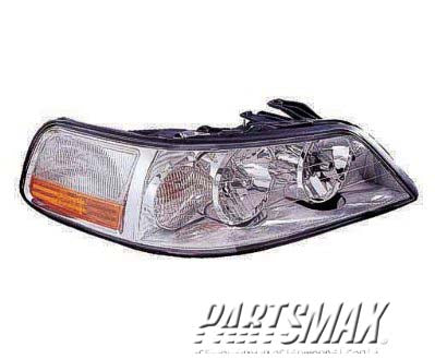 1160 | 2005-2011 LINCOLN TOWN CAR RT Headlamp assy composite w/HID | FO2503242|6W1Z13008BA