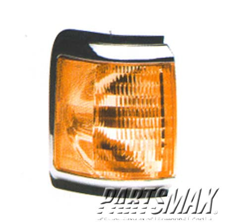 2521 | 1987-1991 FORD F-150 RT Parklamp assy w/Black & Chrome Trim | FO2521106|E9TZ13200E