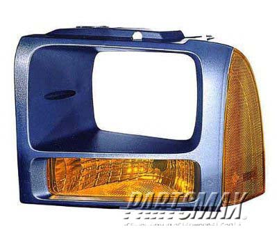 2526 | 2006-2007 FORD F-250 SUPER DUTY LT Parklamp lens/housing all; w/o Bulbs & Sockets; Black Bezel | FO2526104|6C3Z13201AAA