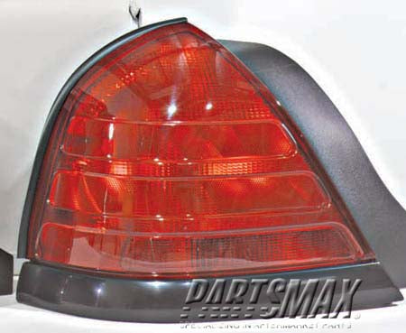 2800 | 2001-2011 FORD CROWN VICTORIA LT Taillamp assy w/o Sport package; w/2 bulb lamp; w/black molding; w/red lens | FO2800160|8W7Z13405A
