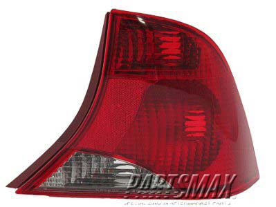 2801 | 2002-2003 FORD FOCUS RT Taillamp assy 4dr sedan; w/o bulb or socket; 3-bulb lamp; w/black trim | FO2801187|2S4Z13404AA