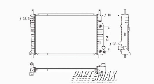 3010 | 1995-2000 FORD CONTOUR Radiator assembly w/4 cyl engine | FO3010103|F5RZ8005AB