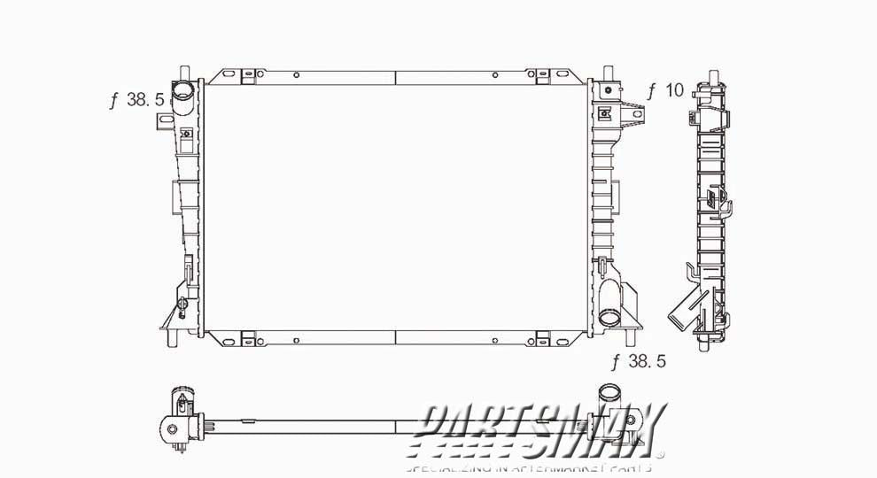 3010 | 1998-2002 LINCOLN TOWN CAR Radiator assembly all | FO3010106|H2MZ8005E