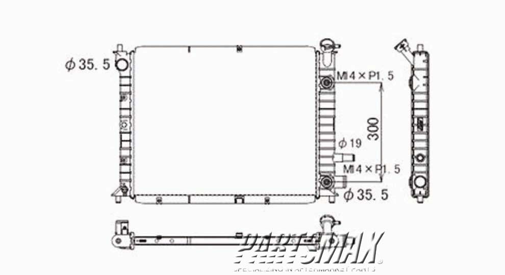 3010 | 1998-2003 FORD ESCORT Radiator assembly 2dr coupe; ZX2 | FO3010109|F8CZ8005AA