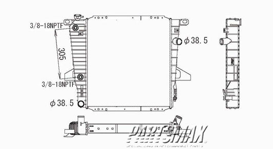 3010 | 1995-1996 FORD EXPLORER Radiator assembly w/V6 engine; w/auto trans | FO3010149|F67Z8005JA