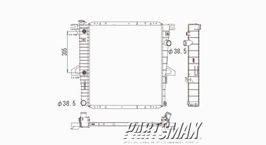 3010 | 1998-2008 FORD RANGER Radiator assembly w/3.0L V6 engine; w/auto trans | FO3010151|6L5Z8005DA