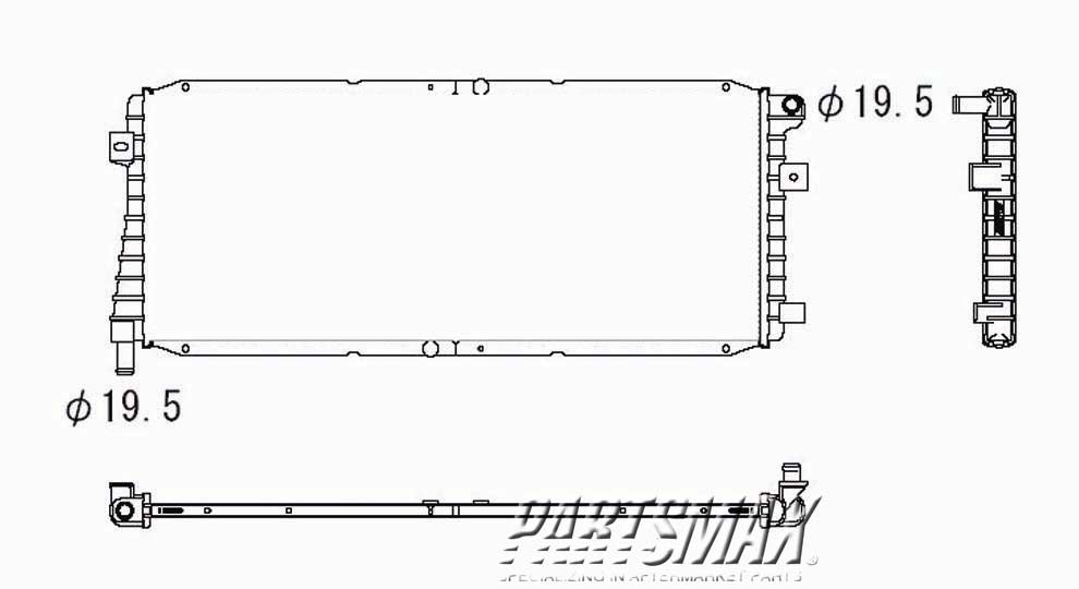 3010 | 2006-2007 MERCURY MARINER Radiator assembly HYBRID; inverter cooler | FO3010267|H2MZ8005X