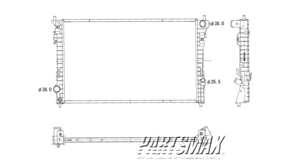 3010 | 2007-2012 LINCOLN MKX Radiator assembly w/towing package; To 7-30-12 | FO3010276|7T4Z8005A