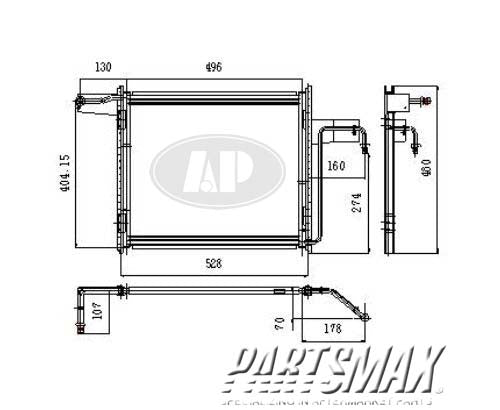 2910 | 1995-1996 FORD EXPLORER Air conditioning condenser w/V6 engine | FO3030140|F5TZ19712A