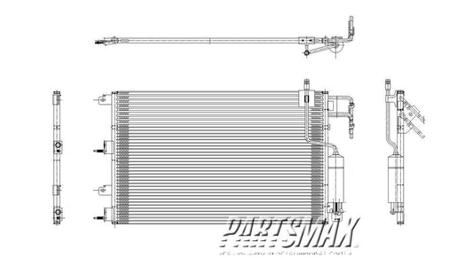 2910 | 2008-2011 FORD FOCUS Air conditioning condenser w/automatic trans | FO3030218|AS4Z19712A