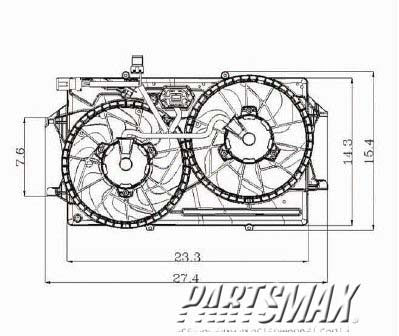 3115 | 2000-2002 FORD FOCUS Radiator cooling fan assy w/2.0L SOHC engine; w/air cond; includes motor/blade/shroud | FO3115143|1S4Z8C607CC