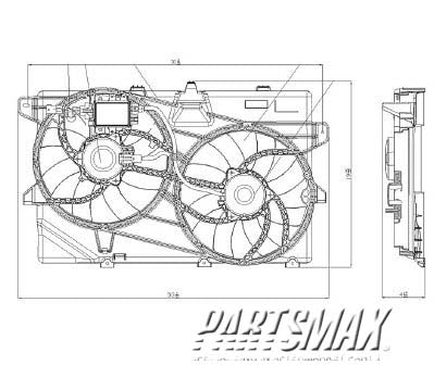 3115 | 2007-2013 LINCOLN MKX Radiator cooling fan assy w/o Towing Pkg | FO3115177|CT4Z8C607B