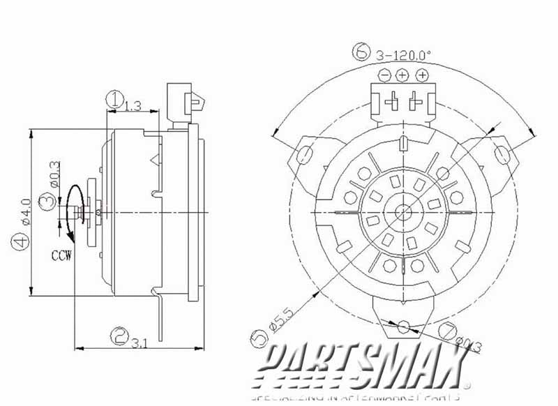 3116 | 2001-2004 FORD ESCAPE Radiator fan motor 3.0L | FO3116112|2L8Z8C607GA