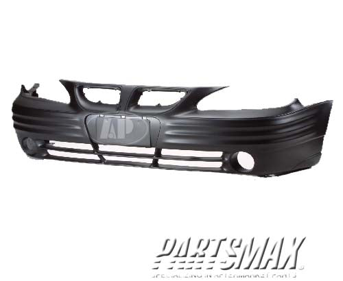 250 | 1999-2002 PONTIAC GRAND AM Front bumper cover SE; prime | GM1000574|22610695