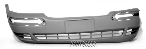 1000 | 2001-2005 CHEVROLET VENTURE Front bumper cover w/Custom Bumper; w/o hook hole; prime | GM1000626|88895114