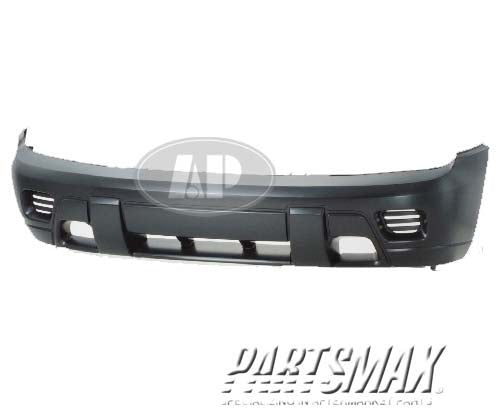 1000 | 2002-2005 CHEVROLET TRAILBLAZER Front bumper cover w/o fog lamps; textured matte-black | GM1000716|GM1000716