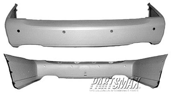 1100 | 2000-2005 CADILLAC DEVILLE Rear bumper cover base model/DHS; w/proximity sensor; prime | GM1100599|19151516