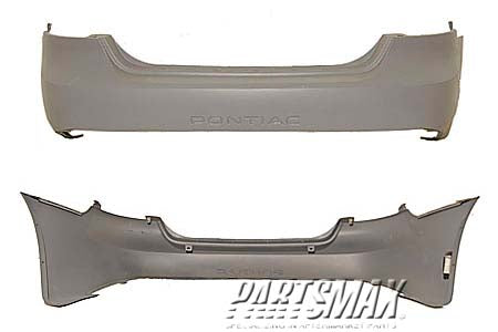 2430 | 2004-2008 PONTIAC GRAND PRIX Rear bumper cover base model/GT/GTP; prime | GM1100696|89025804
